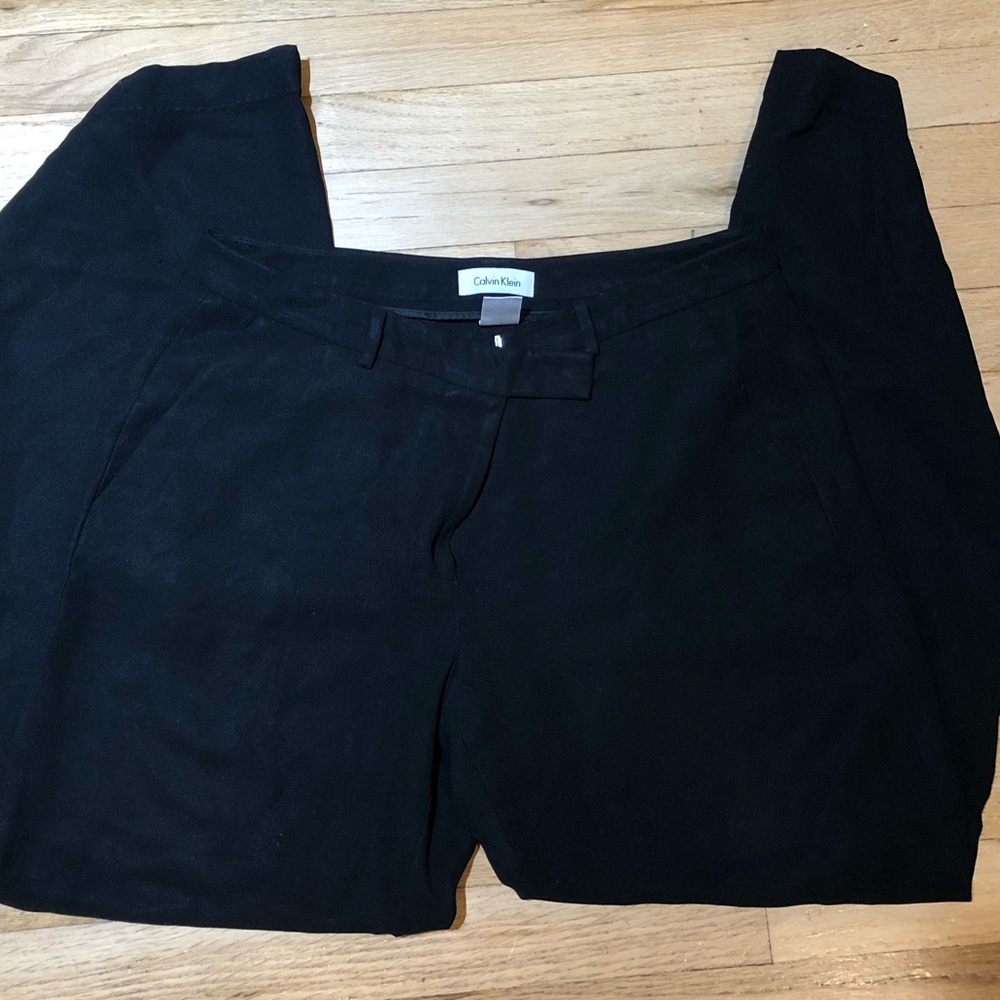 Calvin Klein black flare trousers